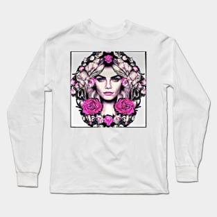 Cara with roses Long Sleeve T-Shirt